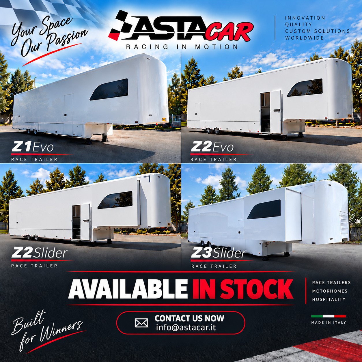 Trailer da corsa ASTACAR_ Made in Italy